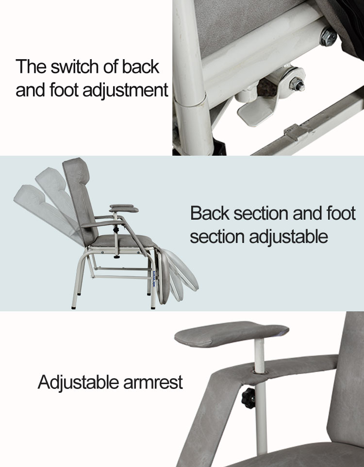 YA-DS-M01 Manual Phlebotomy Chair With Armrest