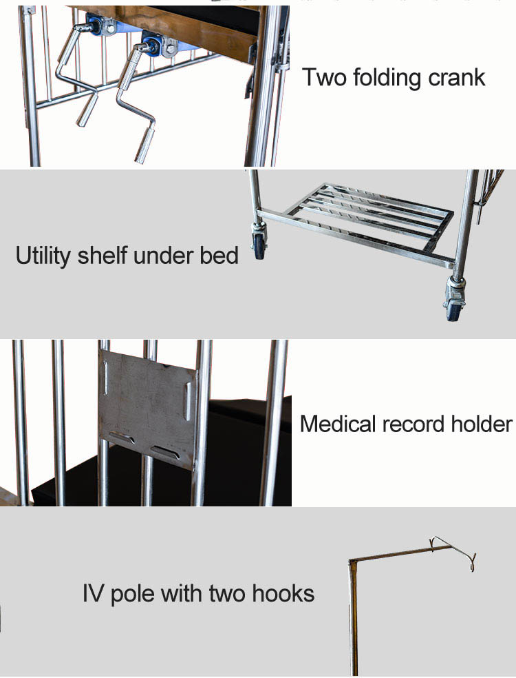 Two Function Manual Pediatric hospital bed Stainless Steel