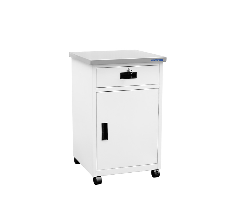 YA-B15 White Metal Bedside Cabinet For Hospital